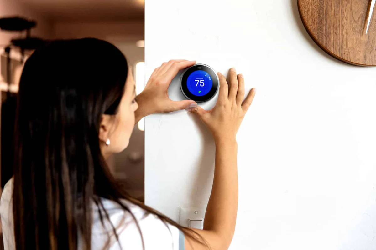 Wi-Fi smart thermostat in a home