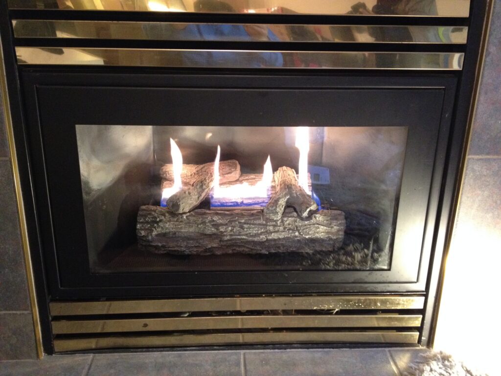 Gas fireplace after professional service