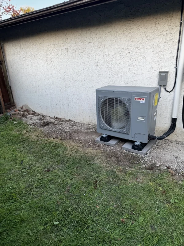 Outdoor residential heat-pump installation