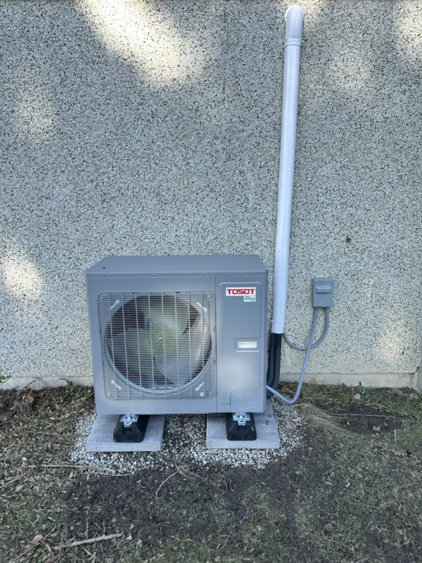 Outdoor residential heat-pump installation