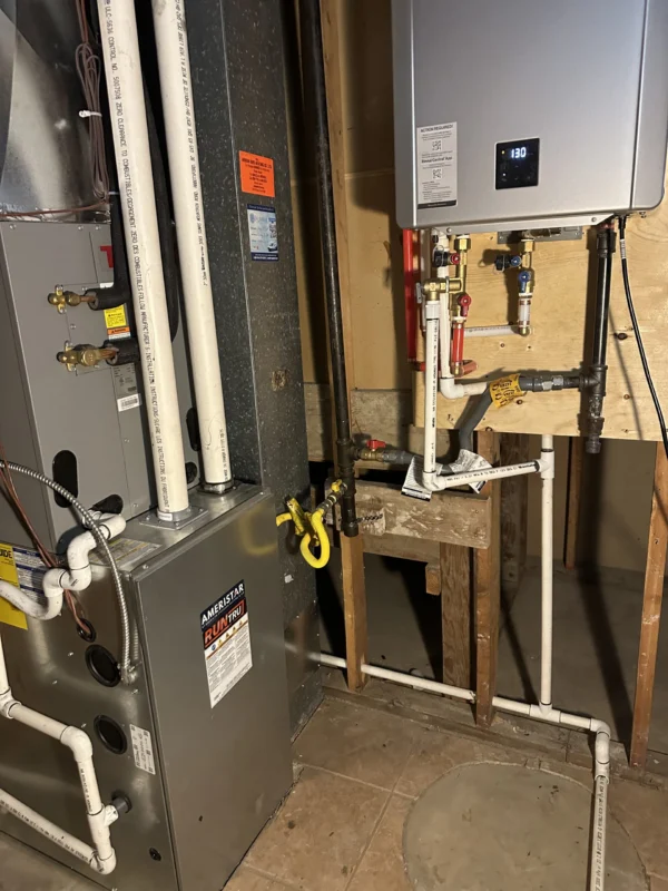 High-efficiency residential furnace installation