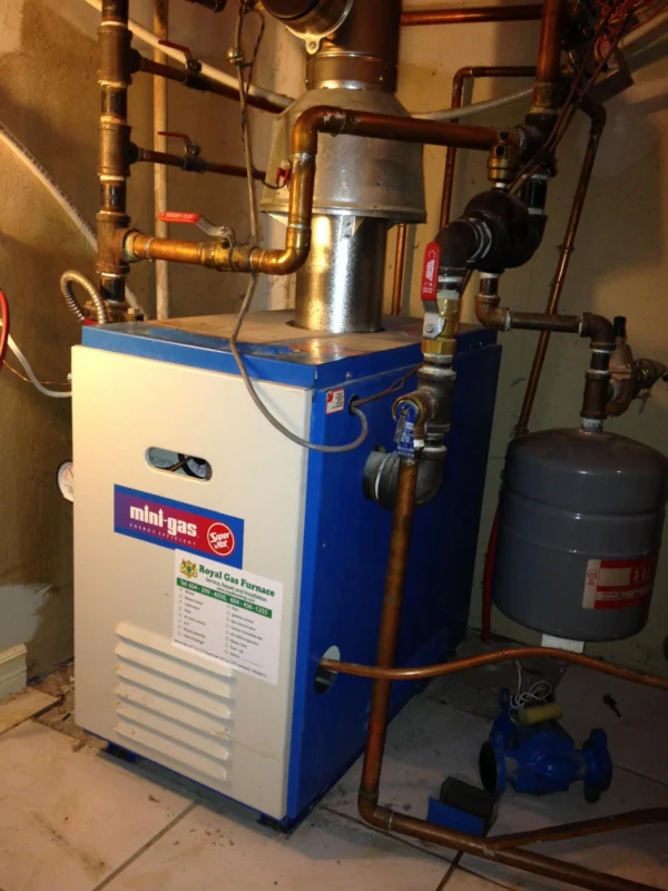 Residential boiler and hydronic piping installation