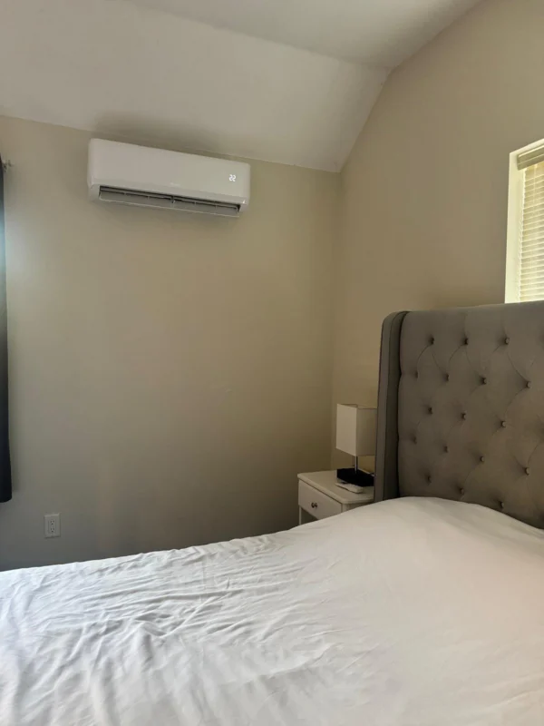 Ductless mini-split installed in a bedroom
